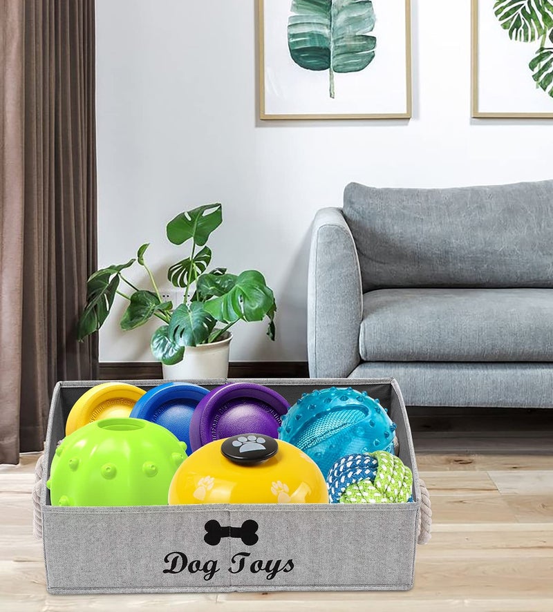 Morezi Large dog toy bin puppy shallow toy baskets dog toy storage perfect for living room playroom closet home organization - Stripe - Image 5